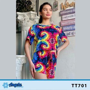Angela Collection Tie Dye Tiktok Short & Top TT701